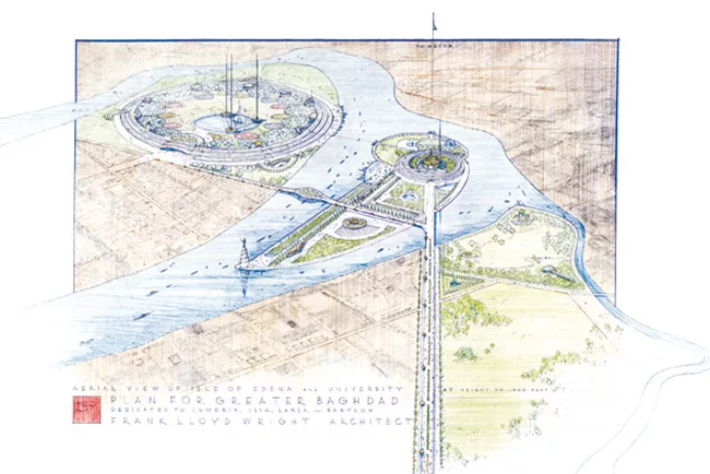Frank Lloyd Wright, Plan for a Greater Baghdad, 1957-1959, Baghdad, Iraq
