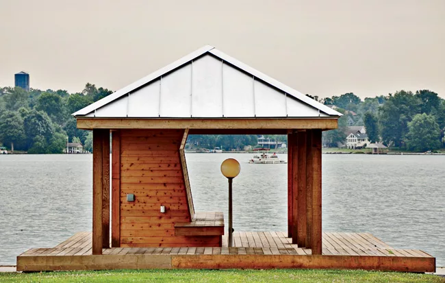 Austin + Mergold's broad range of projects, situated in rural contexts, include a dock house on Lake Meade in Pennsylvania.