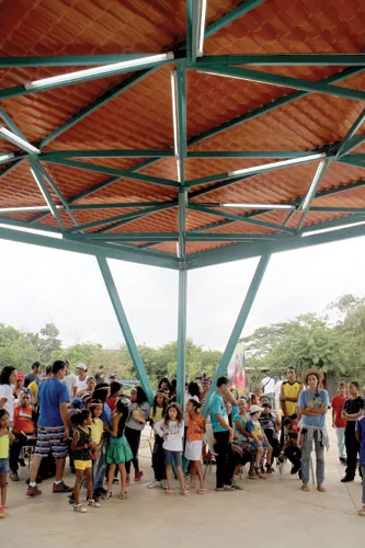 A Community pavilion designed with PICO Studio called Espacios de Paz (Space for Peace).