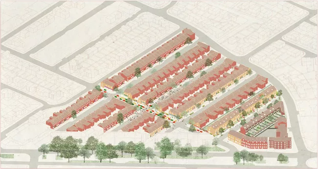 In 2013, Assemble started the Granby Four Streets project, for which the collective partnered with the community of Toxteth in Liverpool, to revitalize a series of neglected housing blocks. Pictured h