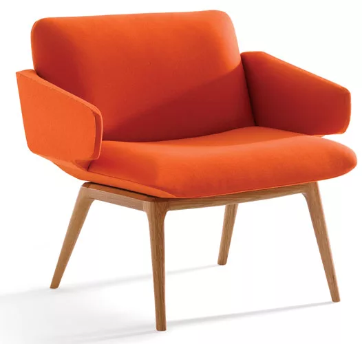 Clearly, midcentury-modern influence has staying power, and one of its recent offshoots is November, a contract lounge series by Barcelona-based designer Mario Ruiz. What differentiates the li