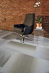 Showing at NeoCon but launching later this year, Mannington Commercial's Divergent vinyl flooring comes in 18” square tile or 18” x 36” plank formats, in a range of designs. Its UV-c