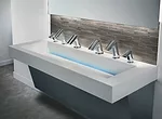 Sloan's integrated sink combines—in a single basin—the manufacturer's Touch-Free Soap Dispenser, BASYS Sensor-Activated Faucet, and High-Speed Hand Dryer to eliminate water spillage on the