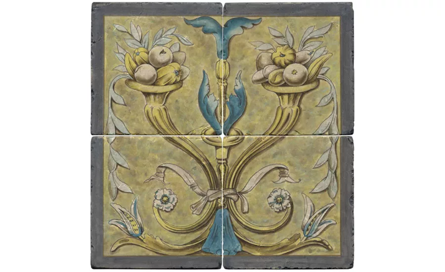 Hand-painted pattern tiles within the Hearst Collection.