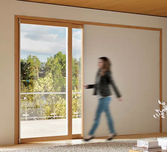 Centor's new composite doors are integrated with fully retractable screens and shades into one system for large openings ranging from 3' to 24' wide. Designed for all architectural styles,