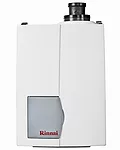 Rinnai's E50C is a condensing combi boiler—a two-in-one unit that heats the water supply as well as the whole home. The Energy Star Qualified boiler has a heating load of 13,600 to 50,000 BTU an