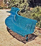 A series of curved modular benches from Victor Stanley, NRBO-225 (above) can be combined to create continuous, serpentine seating configurations. Each 6' section—available in fixed, concentric, 