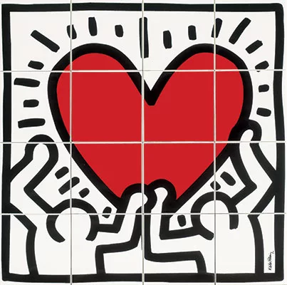 Ascot Ceramiche's Game of Fifteen ceramic wall and floor tiles is a new collection dedicated to contemporary art. Kicking off with patterns honoring the iconic designs of pop artist Keith Haring, the 