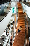 By using larger glass smoke skirts and extra sprinklers, NBBJ was able to keep staircases open for six flights.
