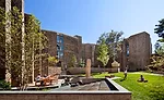 Morse’s and Stiles’s (shown) courtyards now each have a terraced deck of ipé wood extending from the dining room, replete with a water feature. From the colleges’ separate court
