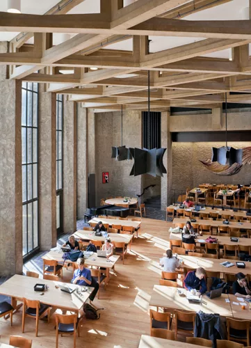 KTA renovated Stiles and Morse dining rooms by installing new oak floors, acoustical finishes, lighting and restored chandeliers, plus redesigning the serveries and renovating the kitchens.