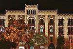 Beirut&rsquo;s 1934 neo-Mamluk-style town hall was the longest facade to be illuminated. Eight projectors were needed, some mounted at a distance of between 75 and 110 yards.