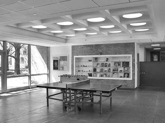 In its previous iteration, the vestibule was closed off from the spaces beyond by a masonry wall, which the architects removed.