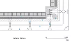 1) Existing wall<br />2) Lateral Connection<br />3) Air/Vapor barrier<br />4) Insulation finishing system<br />5) LED Luminaire<br />6) Vertical mullion<br />7) Structural glass fitt ing<br />8) Lamin