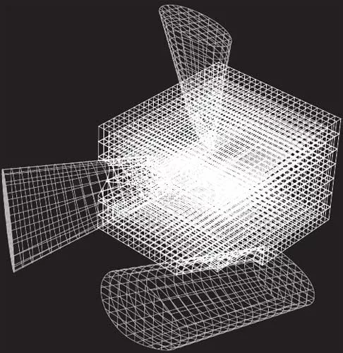 The architects were charged with designing a building with a certain amount of negative space. In response, they inserted three cone-shaped voids into a cube. Two of the cavities converge at the cente
