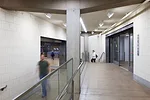 The interface with the BART station is a poured-concrete structure and provides a seamless connection with the rest of the campus. The below-grade structure also includes parking for 121 cars.