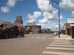 The building blends in with the scale of Main Street.