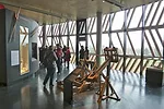 Visitors arrive at the roof, where they have a panoramic view of the partially reconstituted fortifications.
