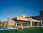 Marcel Breuer's 1971 addition included a 115-foot-long concrete canopy and an education wing clad in horizontal bands of Minnesota granite.