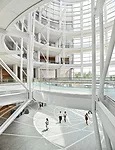 A light-drenched public rotunda faces the Myriad Gardens across the street.