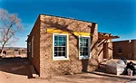 The restored and rebuilt walls are made of traditional adobe: sun-dried brick-and-mud mortar that is then covered with mud plaster.