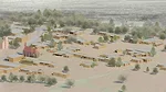 Before the start of the first phases of the preservation project, attached adobe houses loosely delineated a series of plazas.