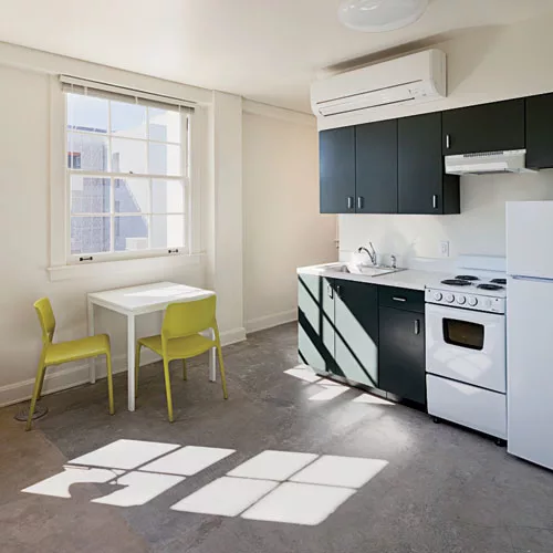 Every unit has its own kitchen.