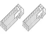 Diagrams of smoke baffles on fourth floor