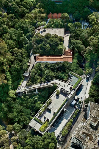 Three structures formerly used for munitions storage and a laboratory at the upper part of the site have been renovated for a theater, an art gallery, and a conference wing.