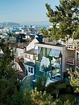 The architects reoriented the plan of a conventional San Francisco house so that public living areas look out to the rear and private ones face the street.