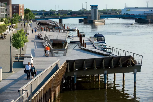 The lower portions of the structure allow flood waters to pass through them.
