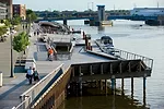 The lower portions of  the structure allow flood waters to pass through them.