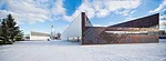 In deference to Aalto’s 17,250-square-foot library (left in photo) JKMM designed its 47,700-square-foot addition (right in photo) to read as a set of volumes, not one large structure. The clockt