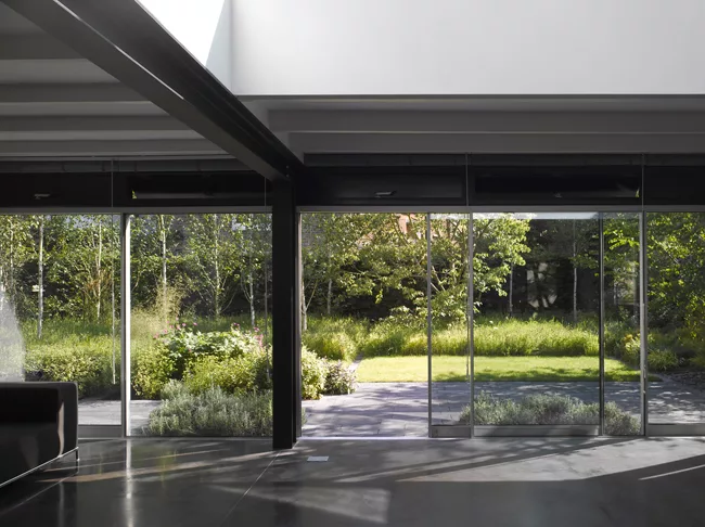 View from main living space to rear garden