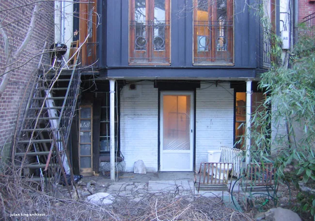 The rear elevation, prior to renovation.