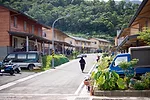 Hsieh designed this housing in response to the August 2009 Typhoon Morakot in Taiwan. 132 units of these steel-frame, fir- and steel-clad houses were completed in 2010 in Majia.