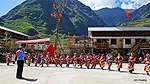 Villagers held a celebratory ceremony when the new housing was completed in September 2009.