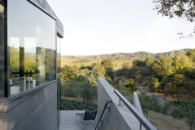 The concrete wall that divides public and private spaces was a very complicated pour because of precise window and door openings''a real feat,' says Chris Cooper.