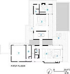 1) Entry<br />2) Dining<br />3) Living<br />4) Kitchen<br />5) Bathroom<br />6) Service Entry<br />7) Garage<br />8) Screened Porch<br />9) Terrace