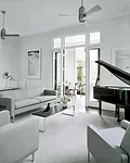 The concrete floors contain a radiant-heating system.