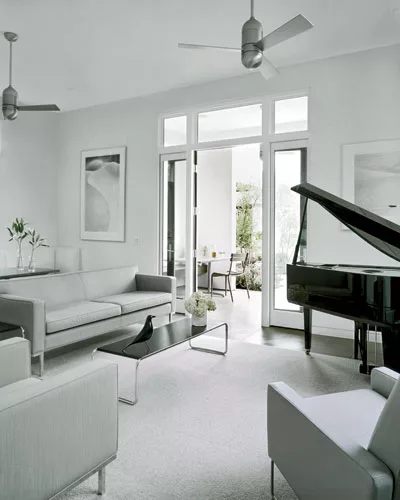 The concrete floors contain a radiant-heating system.