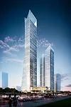 SOM predicts a 10-year payback for the four vertical-axis turbines to be installed in the crown of its 1,073-foot-tall tower now under construction in Qingdao, China.