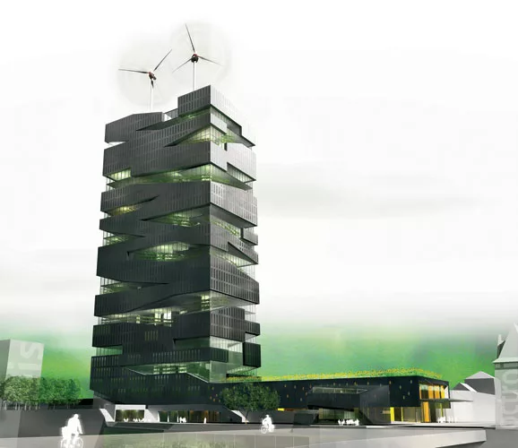 Paris-based SOA Architectes gave vertical farming its poster child in 2005 with a competition-winning scheme for a 30-story mixed-use tower. The design included a 75,000- square-foot greenhouse for gr