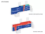 Computational fluid dynamics (CFD) studies showed that passive ventilation alone could not clear smoke from the atrium during a fire, driving the addition of ceiling fans that provide extra lift.
