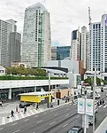 A SAGE classroom clad in mostly yellow fiber-cement board was erected in front of San Francisco&rsquo;s Moscone Center during the Greenbuild conference in late 2012.