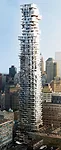 The 830-foot-tall tower designed by Herzog & de Meuron and planned for Manhattan&rsquo;s TriBeCa neighborhood will have floors cantilevering as much as 25 feet, creating the impression they are precar