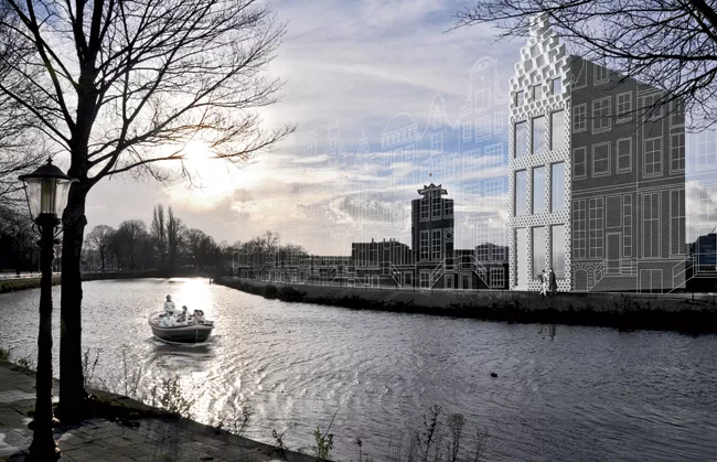 When complete, DUS Architects’ canal house will resemble a traditional Dutch home.