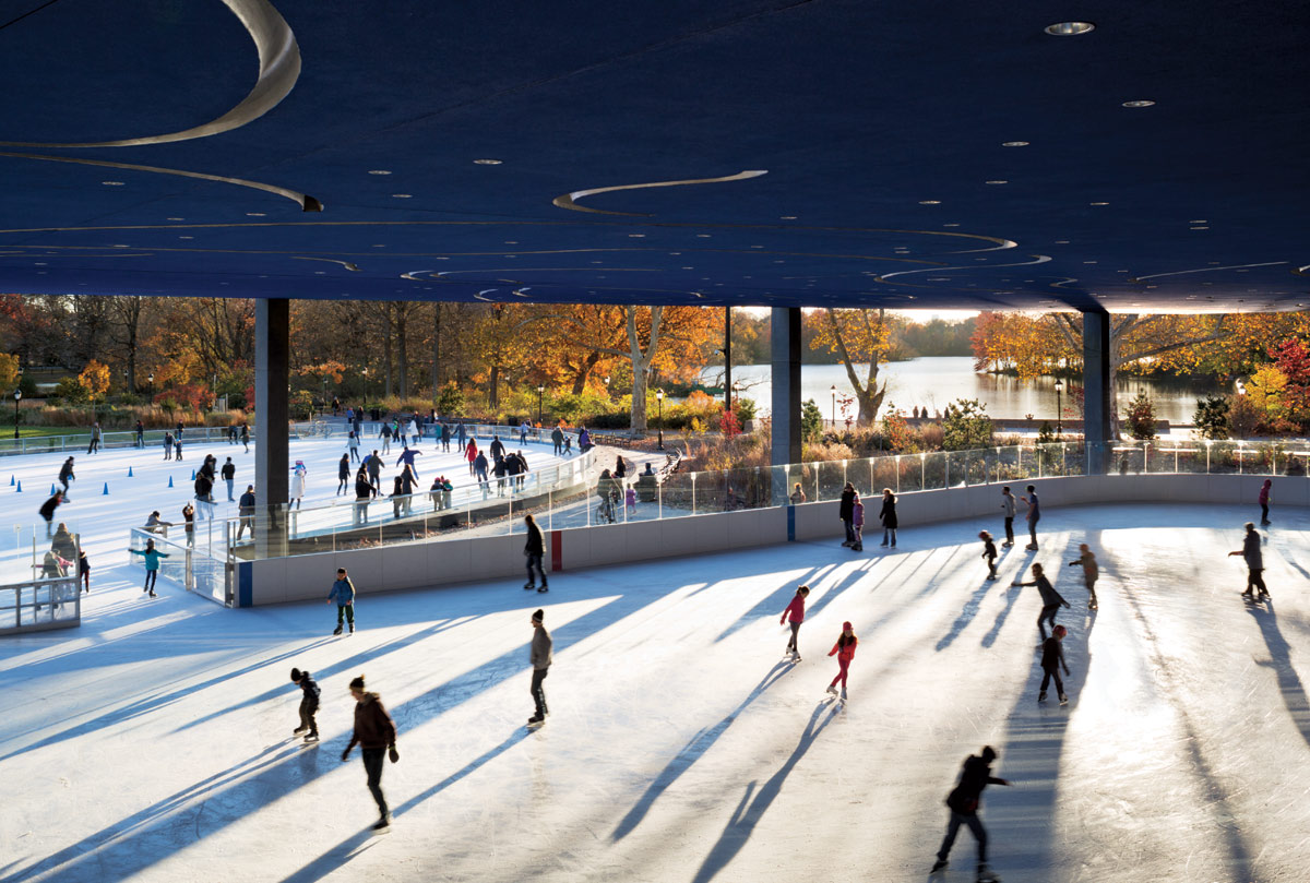 <br><h9>LeFrak Center at Lakeside by Tod Williams Billie Tsien Architects <br>Brooklyn, photo by Michael Moran, 2013</h9><p>   </p><h6><strong>BILLIE TSIEN</strong><br>
Tod Williams Billie Tsien Architects, New York<p>   </p>We have worked primarily with photographer
Michael Moran. We admire his work and his eye
and value his friendship. He knows the kinds of
images we most appreciate: they are often frontal
and stable rather than diagonal and dramatic.<p>   </p>
They do not attempt to replace experiencing the
work firsthand. We also love the images that we
find on Instagram or Flickr—just people enjoying
themselves in spaces we have made. We are looking
for the play of light, the change of seasons, and
the sense of inhabitation. At most, we hope that a
hint of what it might feel like to be there is transmitted.
Our best work is the least photogenic.</h6>