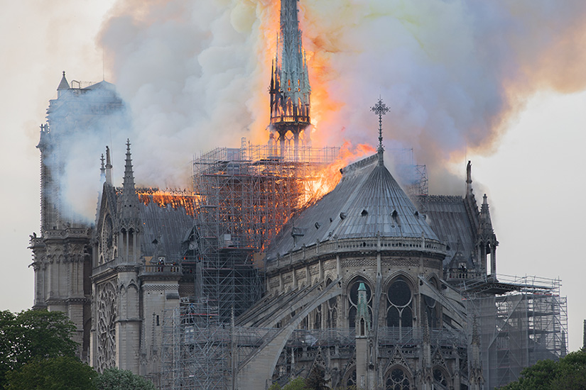 Fire Engulfs Notre-Dame Cathedral in Paris | 2019-04-15 | Architectural