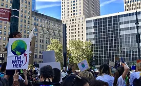 Demonstrators at the 2019 Climate Strike in NYC